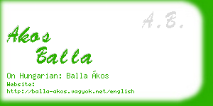 akos balla business card